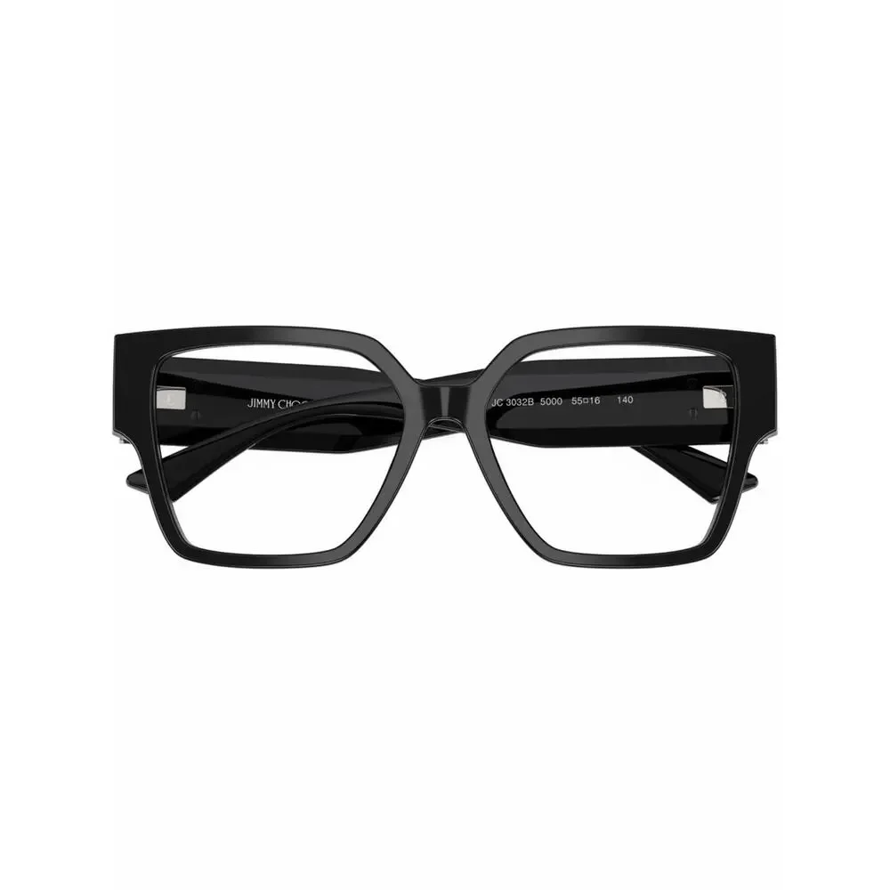 New Jimmy Choo JC3032B 5000 Black Statement Square Eyeglasses Authentic